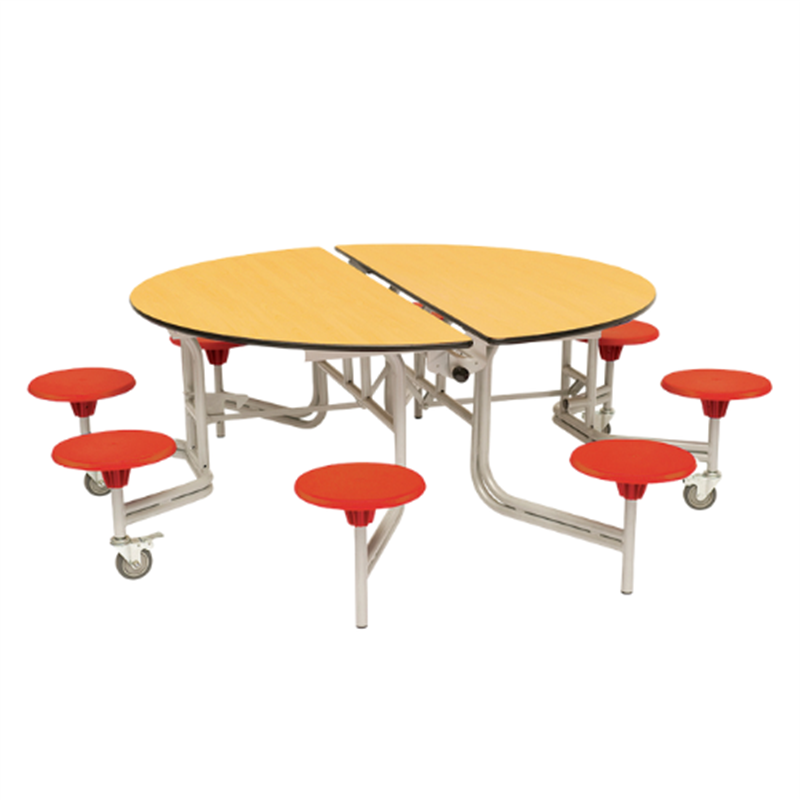 SpaceRight Eight Seat Round Mobile Folding Dining Table